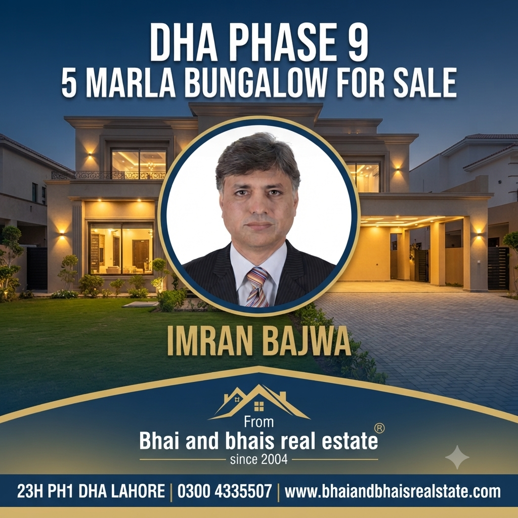 5 MARLA  BUNGALOW FOR SALE IN DHA LAHORE PHASE 9 TOWN