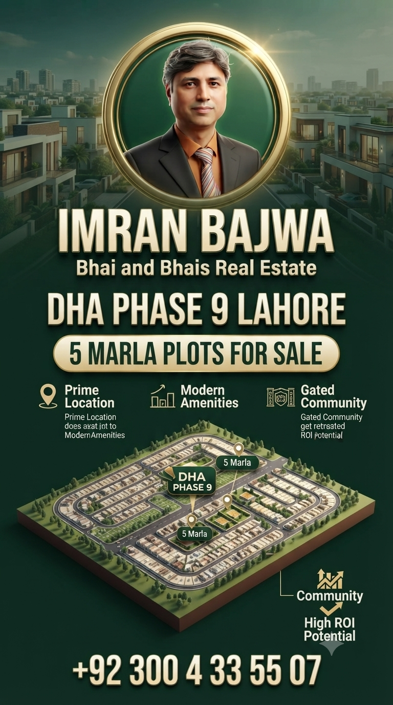 Invest in DHA Phase 9 Lahore — 5 Marla Plot for Sale | Bhai and Bhais Real Estate