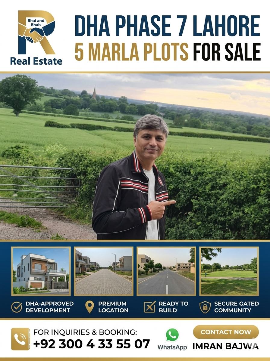 🔥 🏡 EXCELLENT VALUE: Premium 5 Marla Plot for Sale in DHA Lahore Phase 7 – Bhai and Bhai’s Real Estate! 🏡 🔥