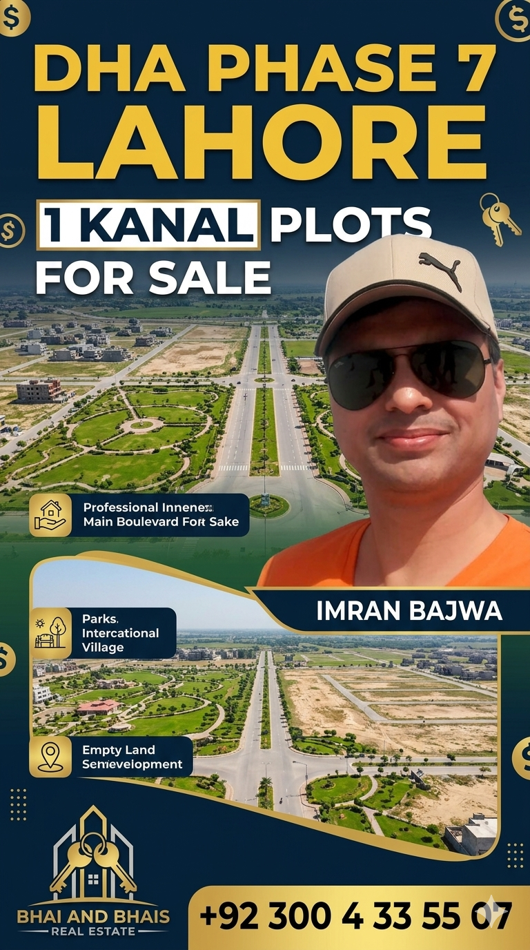 🔥 HOT DEAL: Prime 1 Kanal Plot for Sale in DHA Phase 7 by Bhai and Bhai’s Real Estate! 🔥