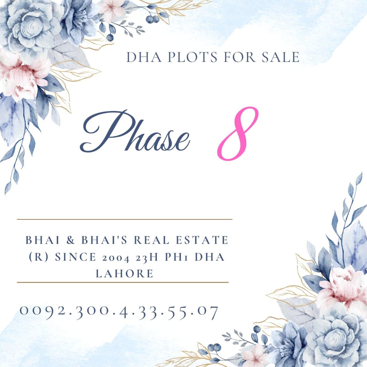 10 Marla plot for sale in DHA Lahore Phase 8