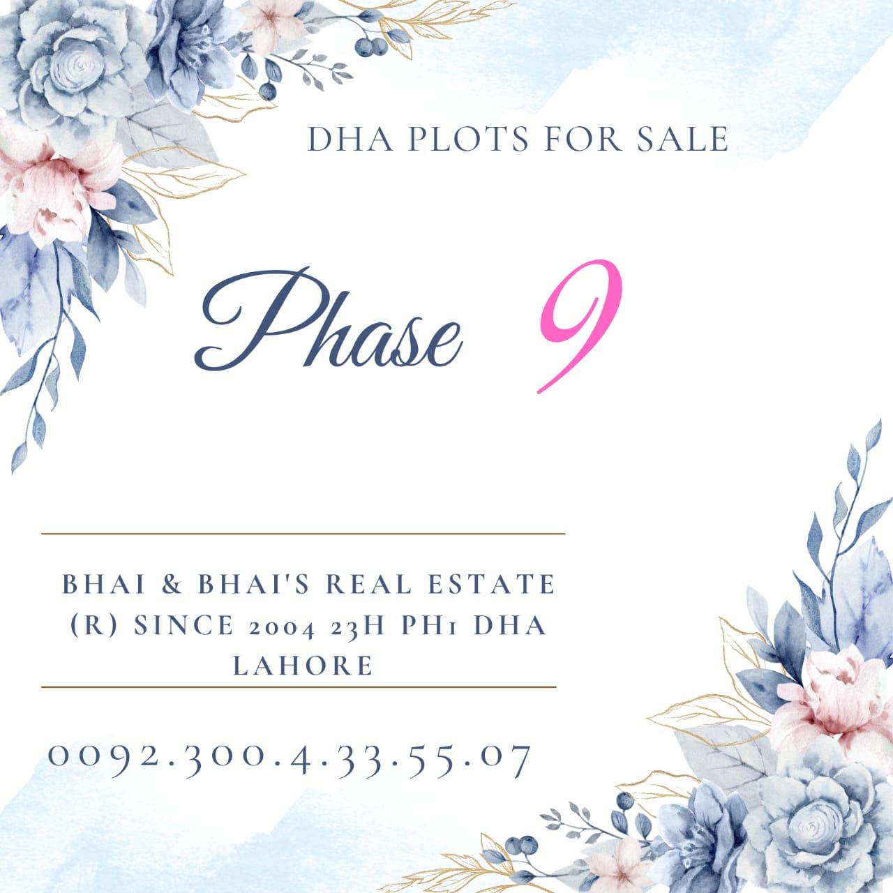 1 Kanal plot 6 for sale in DHA Lahore Phase 9